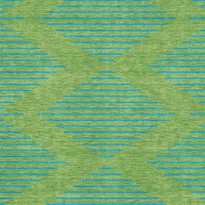 HomeRoots 8' X 10' Stylish Green and Teal Geometric Washable Area Rug with UV Protection for High Traffic Homes 679808