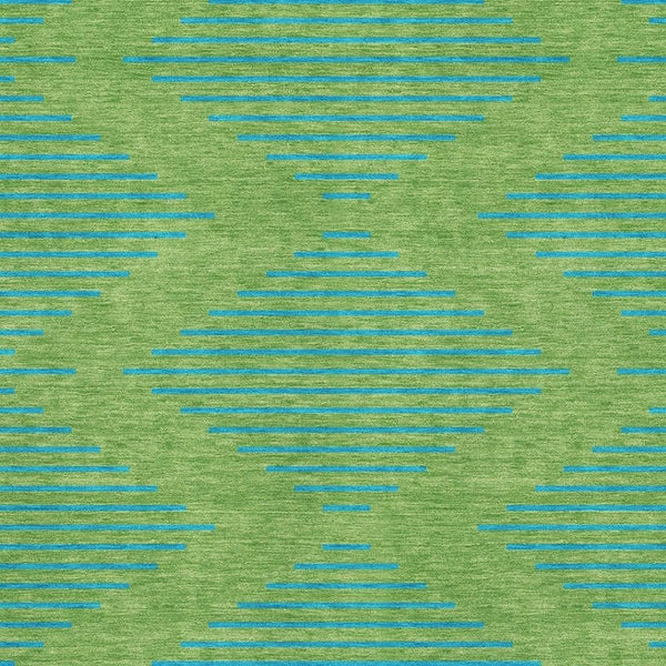 HomeRoots 8' X 10' Stylish Green and Teal Geometric Washable Area Rug with UV Protection for High Traffic Homes 679808