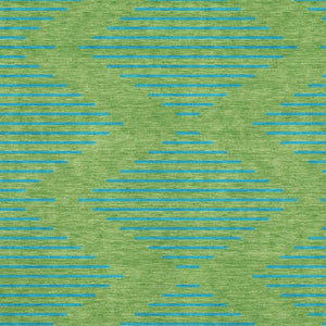HomeRoots 9' X 12' Green and Teal Geometric Area Rug – Washable, UV-Protected, Durable for High-Traffic Spaces 679809