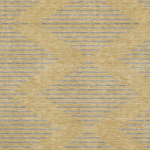 HomeRoots 9' X 12' Gold and Gray Geometric Area Rug - Stylish, Washable, UV-Protected, Stain-Resistant Design! 679815