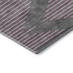 HomeRoots 5' X 8' Gray and Pink Geometric Area Rug – Washable, UV Protected, Soft, and Stain Resistant for Homes 679818