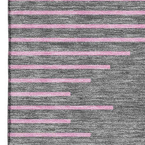 HomeRoots 8' X 10' Gray and Pink Geometric Area Rug - Washable, Stain Resistant, UV Protected for Modern Homes 679820