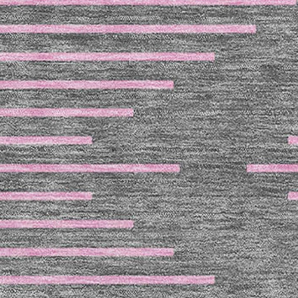 HomeRoots 9' Gray and Pink Geometric Washable Area Rug - UV Protected, Stain Resistant, Pet Friendly Design 679821