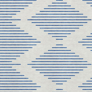 HomeRoots 9' X 12' Ivory & Navy Blue Geometric Area Rug - Washable, UV-Protected, Durable & Stylish Design! 679827