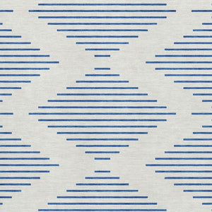 HomeRoots 10' X 14' Ivory & Navy Blue Geometric Area Rug - Stylish, Stain-Resistant, UV Protected for Durability 679828