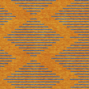 HomeRoots 9' X 12' Washable Geometric Area Rug in Vibrant Orange & Navy Blue with UV Protection for Homes 679839
