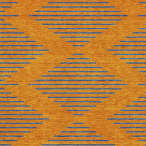 HomeRoots 10' X 14' Vibrant Orange and Navy Blue Geometric Area Rug - Washable, UV Protected, Durable Style! 679840