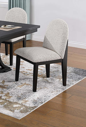 English Elm Traditional 7-Piece Dining Set With Trestle Table & 6 Plush Chairs - Expanding Butterfly Leaf Design B011S01803-GIGA