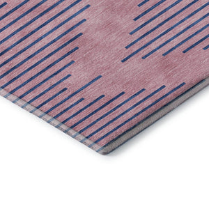 HomeRoots 10' X 14' Pink & Navy Blue Geometric Washable Area Rug - UV Protected, Stain Resistant, Durable Design 679846