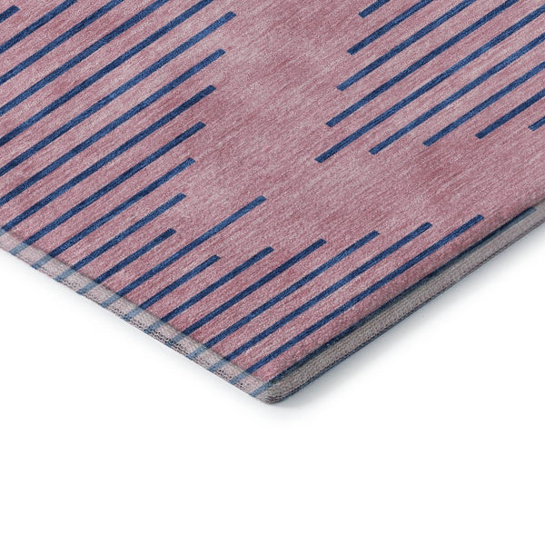 HomeRoots 10' X 14' Pink & Navy Blue Geometric Washable Area Rug - UV Protected, Stain Resistant, Durable Design 679846