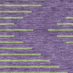 HomeRoots 5' X 8' Vibrant Purple and Lime Green Geometric Area Rug – Washable, UV-Protected, Kid-Friendly Design 679848