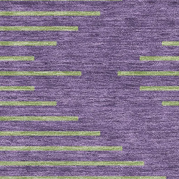 HomeRoots 5' X 8' Vibrant Purple and Lime Green Geometric Area Rug – Washable, UV-Protected, Kid-Friendly Design 679848