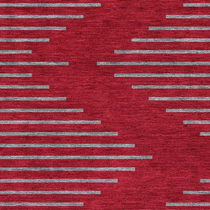 HomeRoots 5' X 8' Red and Gray Geometric Area Rug - Durable, Washable, UV-Protected for Modern Homes 679854