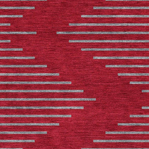 HomeRoots 10' X 14' Red and Gray Geometric Area Rug – Washable, UV-Protected, Stylish & Durable for Busy Homes 679858