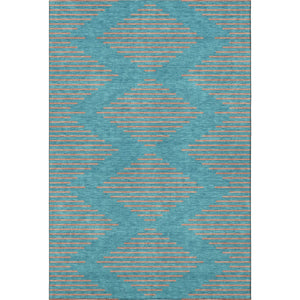 HomeRoots 5' X 8' Teal and Peach Geometric Area Rug - Washable, UV Protected, Durable & Stylish for Any Room 679860
