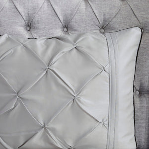 HomeRoots Set of Seven Gray Comforter and Sham Collection - Mid-Century Modern, Soft Polyester Bedding Set 679869