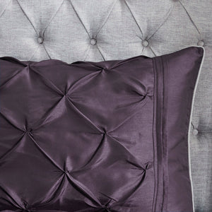 HomeRoots Set of Seven Plum King Comforter & Sham Ensemble - Luxurious Polyester Bedding for Summer Comfort 679871