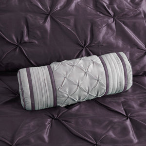 HomeRoots Set of Seven Plum King Comforter & Sham Ensemble - Luxurious Polyester Bedding for Summer Comfort 679871