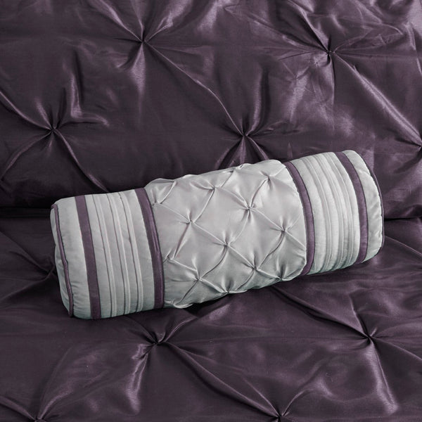 HomeRoots Set of Seven Plum King Comforter & Sham Ensemble - Luxurious Polyester Bedding for Summer Comfort 679871