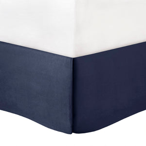 HomeRoots Set of Seven Navy Blue Luxurious Ring Stitch Polyester Bedding Ensemble for Cozy Bedroom Style 679878