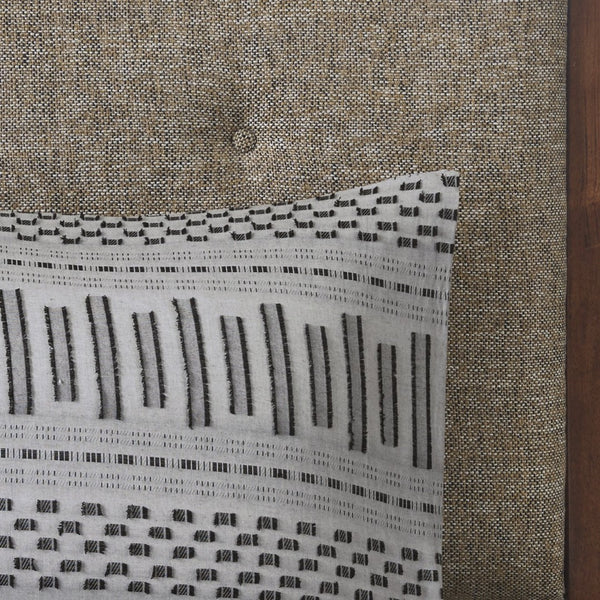 HomeRoots Set of Three Elegant Gray & Ivory Striped Queen Comforter and Shams for Timeless Bedroom Style 679881