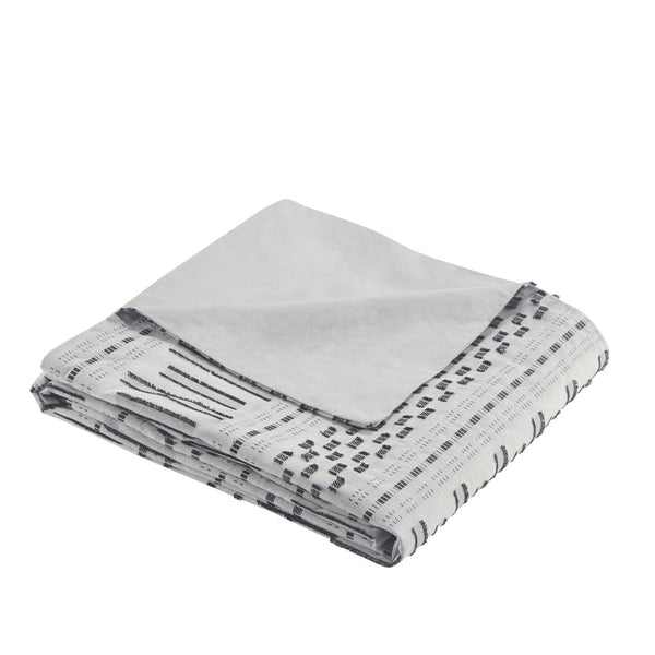 HomeRoots Set of Three Elegant Gray & Ivory Striped Queen Comforter and Shams for Timeless Bedroom Style 679881