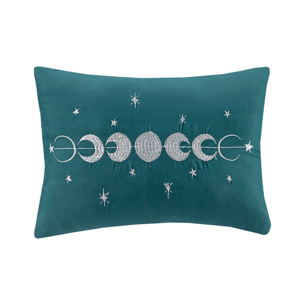 HomeRoots Set of Four Teal Blue King Bedding Ensemble - Stylish Comforter & Decorative Shams for Modern Homes 679887