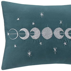 HomeRoots Set of Three Teal Blue Twin Bedding Set – Stylish Comforter & Shams for a Mid-Century Modern Look 679890