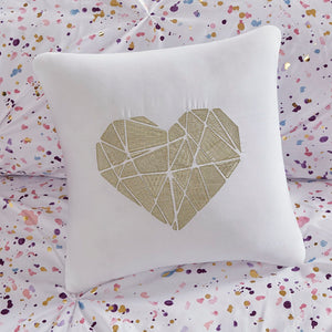 HomeRoots Set of Four Plum and White Abstract Ring Stitch Comforter & Shams - Luxurious, Lightweight Bedding 679894