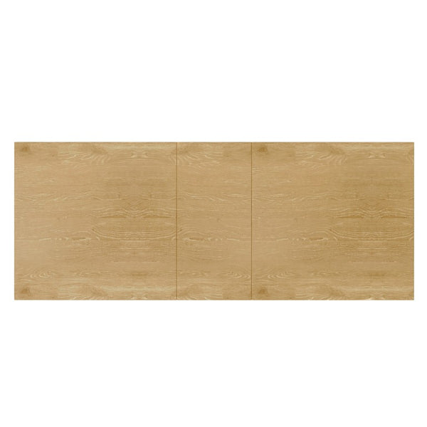Alpine Furniture Donte Extension Dining Table With Self-Storing Leaf, Rubberwood & Oak Veneer, Double-Pedestal Design Natural 6798NAT-01