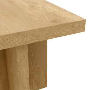Alpine Furniture Donte Sculptural End Table With Geometric Silhouette — Compact 22" Square Surface, Durable Wood Grain Finish Natural 6798NAT-62