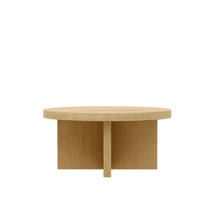 Alpine Furniture Donte Round Coffee Table — 36" Low-Profile Sculptural Pedestal Table, Warm Wood Grain Centerpiece For Cozy Gatherings Natural 6798NAT-65