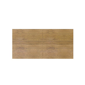 Alpine Furniture Donte Extension Dining Table With Self-Storing Leaf, Rubberwood & Oak Veneer, Double-Pedestal Design Oak 6798OAK-01