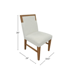 Alpine Furniture Donte Oak Side Chairs Set Of 2 — Warm Oak Finish, Cream Upholstery, Solid Rubberwood Comfort 6798OAK-02