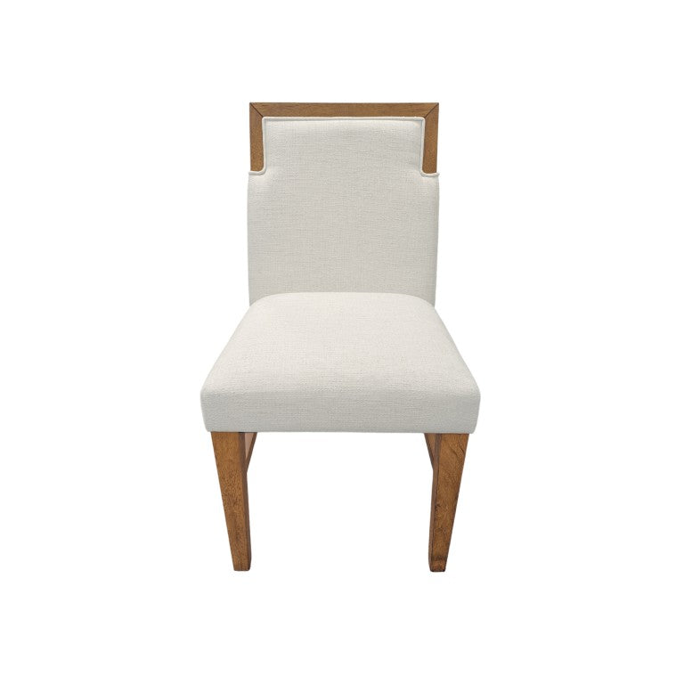 Alpine Furniture Donte Oak Side Chairs Set Of 2 — Warm Oak Finish, Cream Upholstery, Solid Rubberwood Comfort 6798OAK-02