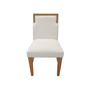 Alpine Furniture Donte Oak Side Chairs Set Of 2 — Warm Oak Finish, Cream Upholstery, Solid Rubberwood Comfort 6798OAK-02