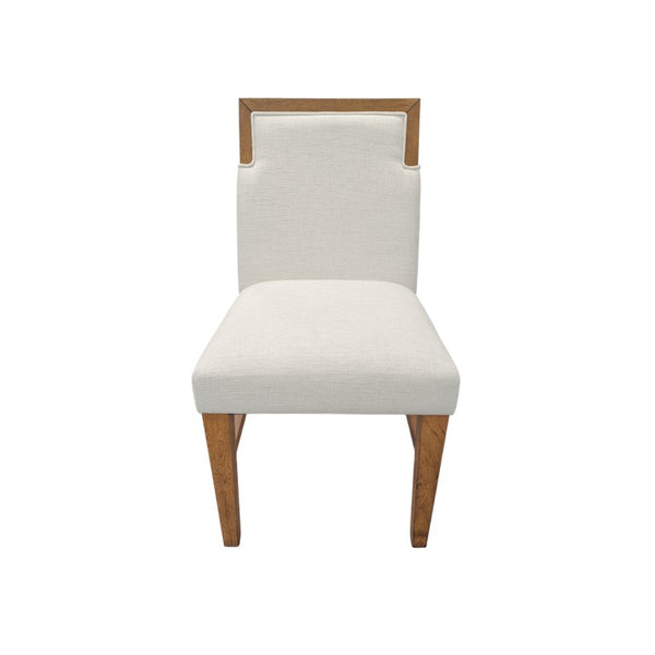 Alpine Furniture Donte Oak Side Chairs Set Of 2 — Warm Oak Finish, Cream Upholstery, Solid Rubberwood Comfort 6798OAK-02
