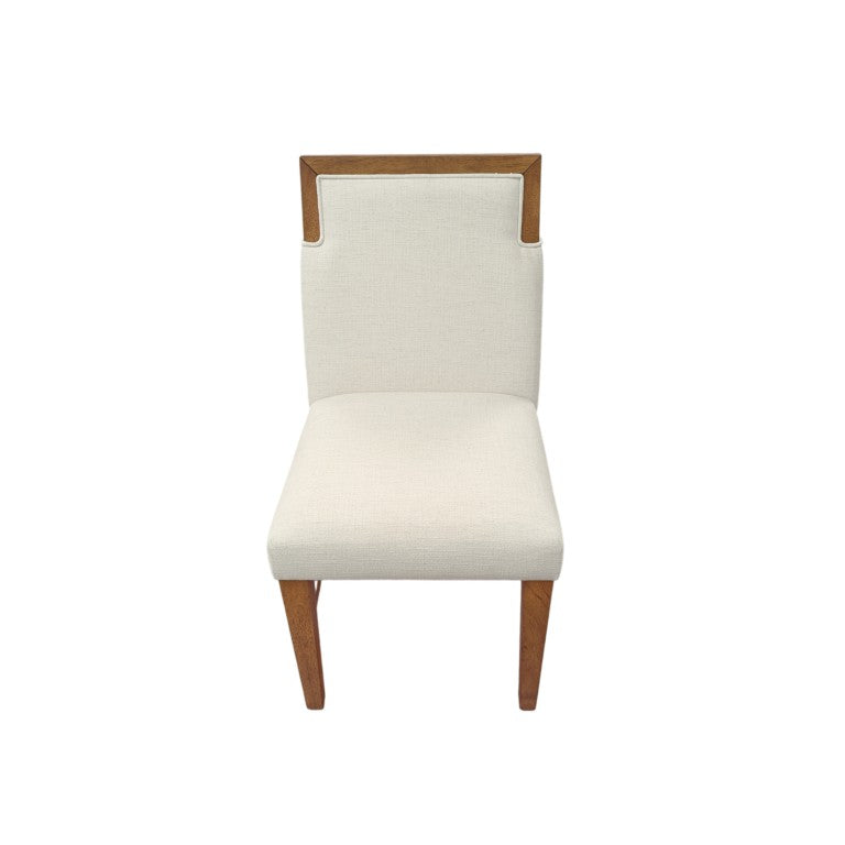 Alpine Furniture Donte Oak Side Chairs Set Of 2 — Warm Oak Finish, Cream Upholstery, Solid Rubberwood Comfort 6798OAK-02