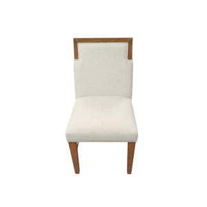 Alpine Furniture Donte Oak Side Chairs Set Of 2 — Warm Oak Finish, Cream Upholstery, Solid Rubberwood Comfort 6798OAK-02