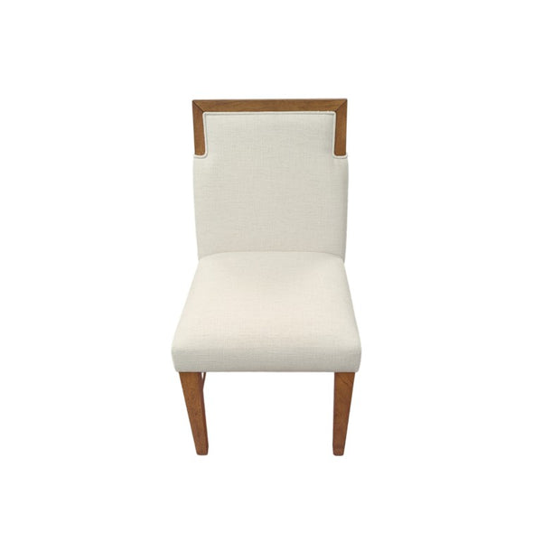 Alpine Furniture Donte Oak Side Chairs Set Of 2 — Warm Oak Finish, Cream Upholstery, Solid Rubberwood Comfort 6798OAK-02
