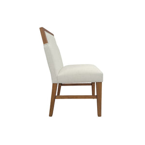 Alpine Furniture Donte Oak Side Chairs Set Of 2 — Warm Oak Finish, Cream Upholstery, Solid Rubberwood Comfort 6798OAK-02