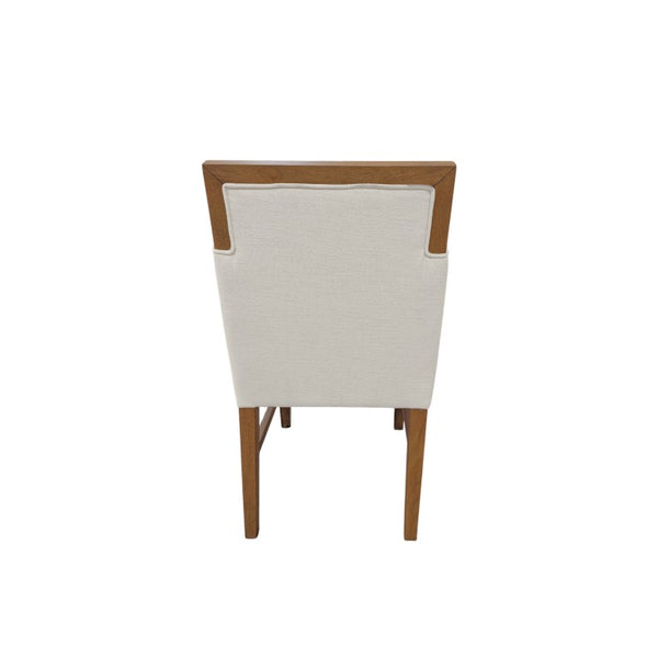 Alpine Furniture Donte Oak Side Chairs Set Of 2 — Warm Oak Finish, Cream Upholstery, Solid Rubberwood Comfort 6798OAK-02