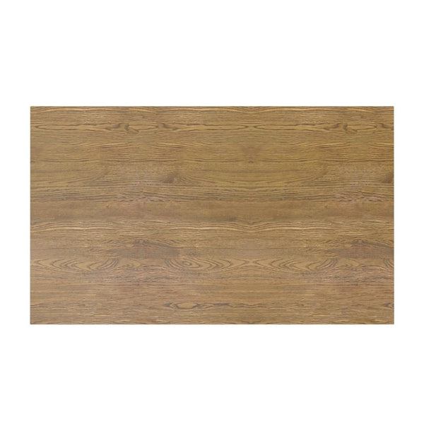 Alpine Furniture Donte Sculptural Rectangular Coffee Table With Geometric Base, Solid Rubberwood And Oak Veneer Finish Oak 6798OAK-61
