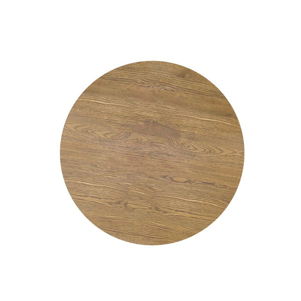 Alpine Furniture Donte Round Coffee Table — 36" Low-Profile Sculptural Pedestal Table, Warm Wood Grain Centerpiece For Cozy Gatherings Oak 6798OAK-65