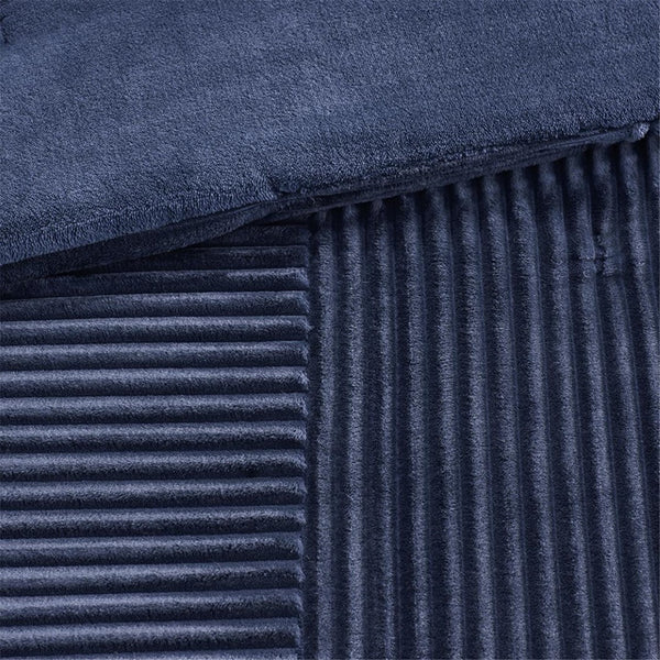 HomeRoots Set of Three Blue King Bedding Ensemble with Textured Stitch Comforter and Shams for Summer Style 679905