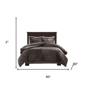 HomeRoots Set of Three Taupe Comforter and Shams - Elegant Quilted Design for a Luxurious Bedroom Upgrade 679907