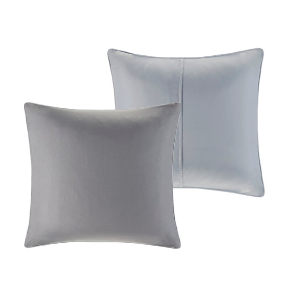 HomeRoots Set of Eight Elegant Gray and Ivory Damask Sham & Comforter – Soft, Lightweight, Stylish Bedding Set 679911
