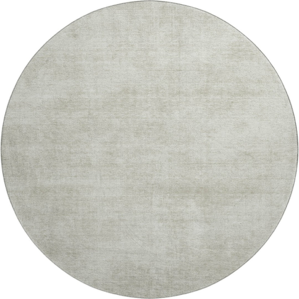 HomeRoots 8' Beige and Taupe Round Washable Rug with UV Protection - Modern Abstract Design for Living Spaces 679914