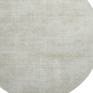 HomeRoots 8' Beige and Taupe Round Washable Rug with UV Protection - Modern Abstract Design for Living Spaces 679914