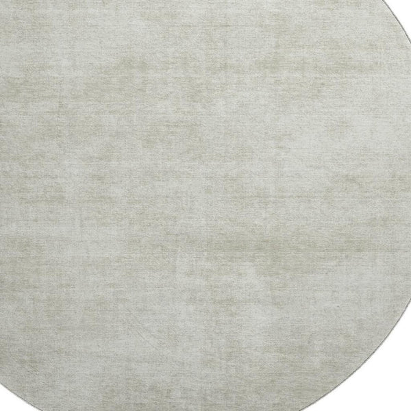 HomeRoots 8' Beige and Taupe Round Washable Rug with UV Protection - Modern Abstract Design for Living Spaces 679914